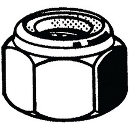 Samosvorná šestihranná matice s nekovovou vložkou DIN 985 Hliník Dural Pravý M10