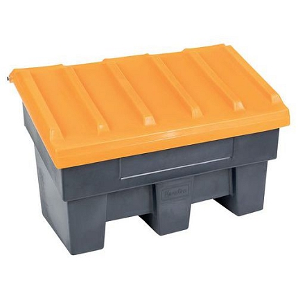 Nádoba na zimní posyp Manutan Expert, 180 l, šedá/oranžová