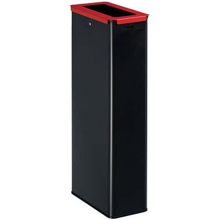 Kovový odpadkový koš Manutan Expert, 20 l, červená