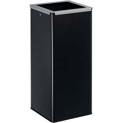 Kovový odpadkový koš Manutan Expert, 40 l, šedá