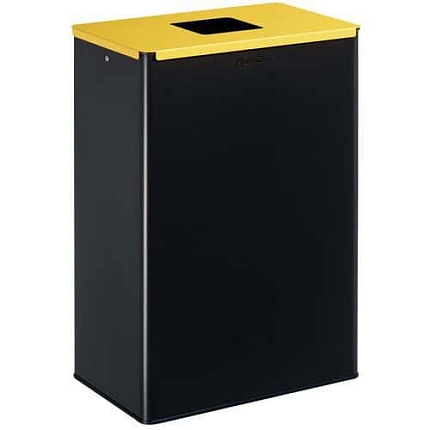 Kovový odpadkový koš Manutan Expert, 60 l, žlutá