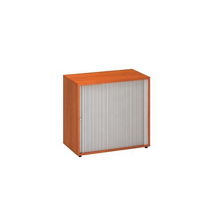 Přístavbová nízká široká skříň Alfa 500, 74,2 x 80 x 45 cm, s roletou - pravé provedení, dezén třešeň