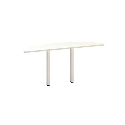 Stolová přístavba Alfa 200 s bílým podnožím, 45 x 162,5 x 74,2 cm, 1/2 kruh, dezén bílá