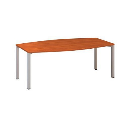 Konferenční stůl Alfa 420 s šedým podnožím, 200 x 110 x 74,2 cm, dezén třešeň