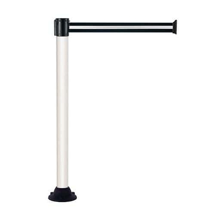 Zahrazovací sloupek s pásem Novap, 3m, k příšroubování, černo-stříbrný