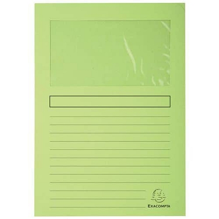 Složky na dokumenty Super s okénkem 160 g/m2, balení 100 ks, 22x31 cm, světle zelená