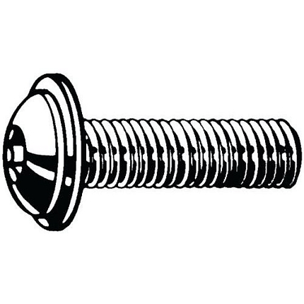 Šroub s půlkulatou hlavou s vnitřním šestihranem a nákružkem ISO 7380-2 Ocel Pravý Bez PU 010.9 M6X10