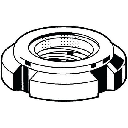 Samosvorná kulatá matice s drážkou a nekovovou vložkou, typ GUK Ocel Pravý Pozinkované 14H M45X1,50