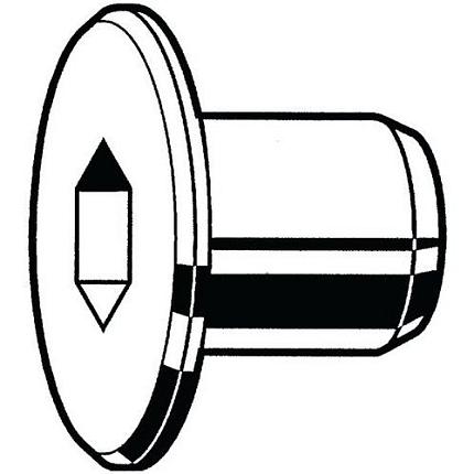 Zátka s plochou hlavou a vnitřním šestihranem typ RF Mosaz Poniklované Otvorený M8x10