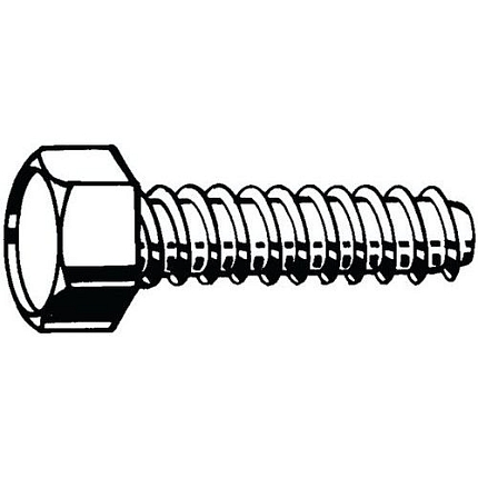 Samořezný šroub se šestihrannou hlavou, bez hrotu DIN 7976 F Ocel Pozinkované ST4,8X25MM