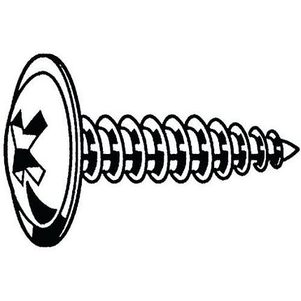 Samořezný šroub se zaoblenou hlavou s nákružkem a s křížovou drážkou Phillips Ocel Pozinkované černě pasivované ST4,2X19MM