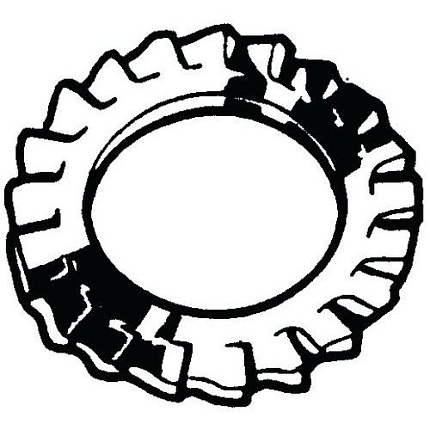 Vejířová pojistná podložka s vnejším ozubením DIN 6798 A Pružinová ocel 350-425 HV10 Pozinkované M24