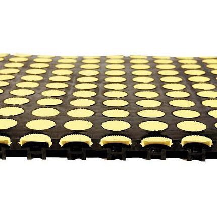 Protiúnavová průmyslová dlaždice s penízkovým povrchem Vattelez, 50 x 50 cm, žlutá