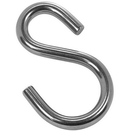 Hák tvaru S, asymetrický Nerezocel A2 4MM