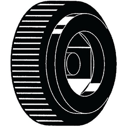 Rýhovaný knoflík pro šroub s vnitřním šestihranem Plast Polyoxymetylén M5X17