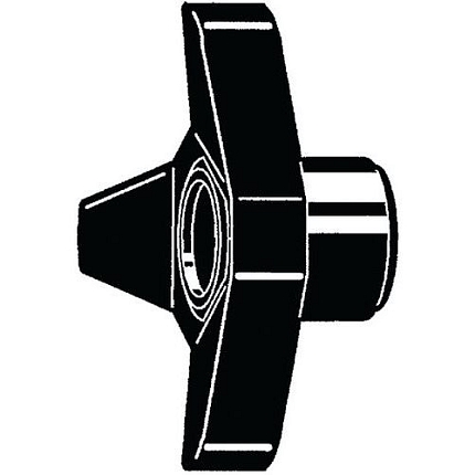 Trojcípá rukojeť průchozí s mosaznou závitovou vložkou Sklolaminátem vyztužený plast průchozí M12