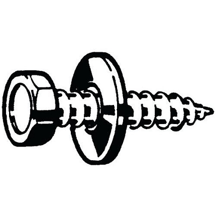 Samořezný šroub s šestihranou hlavou s kuželovým koncem a krycí podložkou Ocel Pozinkované ST4,8X16MM