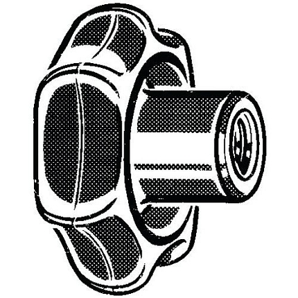 Hvězdicová rukojeť typ K DIN 6336 K Plast Fenolformaldehyd (bakelit) FS31 M6X32