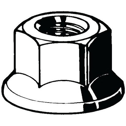 Šestihranná matice s nákružkem DIN 6923 Nerezocel A2 Pravý 70 M4