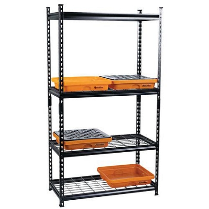 Drátěný regál se záchytnými vanami Manutan Expert, 1 674 x 914 x 457 mm