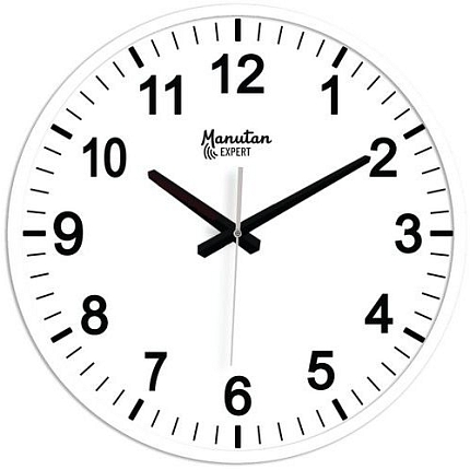 Analogové hodiny Manutan Expert, autonomní quartz, průměr 33 cm, bílé