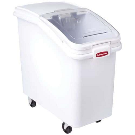 Zásobník na suroviny s naběračkou 99 l bílý, průhledný