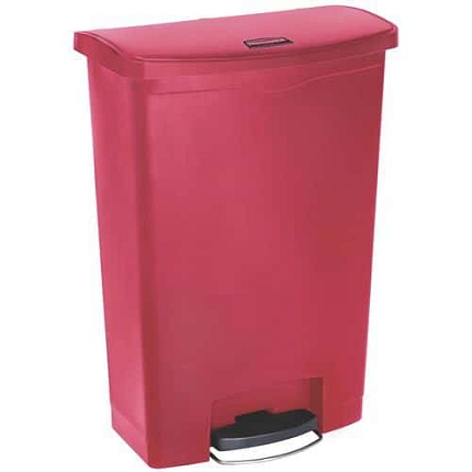 Plastový odpadkový koš Slim Jim Step On Front Step 90 l červený