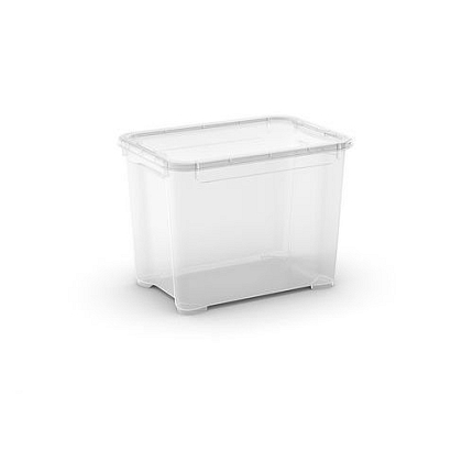 Plastový úložný box s víkem, průhledný, 20 l