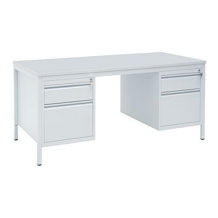 Kancelářský stůl se dvěma kontejnery Basic, 160 x 80 x 76 cm, rovné provedení