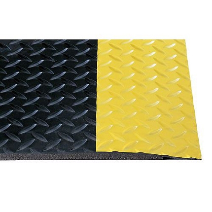 Protiúnavová rohož Cushion Trax® s diamantovým povrchem, černá/žlutá, 91 x 60 cm