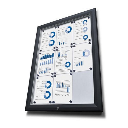 Magnetická vitrína Dom Black, jednokřídlá, 18 x A4