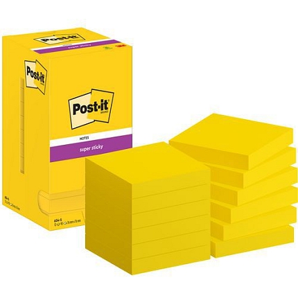 Bločky samolepicí Super Sticky Post-it®, žluté, 76×76 mm