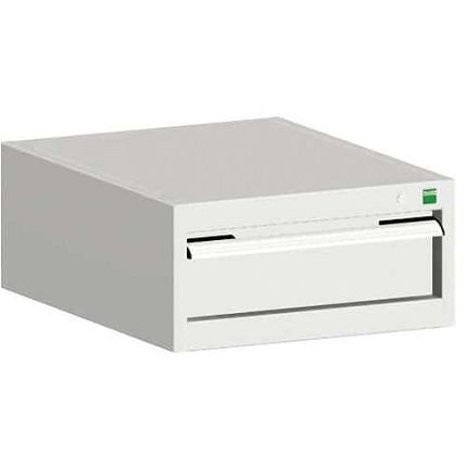 Dílenská zásuvková skříň Bott Cubio, 25 x 52,5 x 65 cm, 1 zásuvka, šedá-šedá