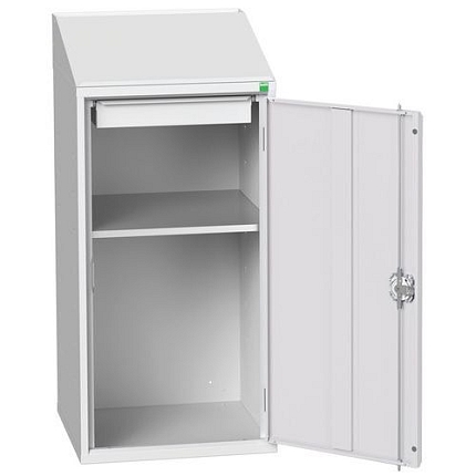 Skříň s šikmým pultem Bott Verso Economy, 113 x 52,5 x 55 cm, 1 police, 1 zásuvka, šed??-šedá