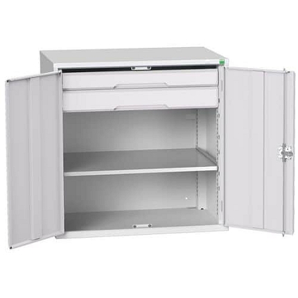 Dílenská skříň policová Bott Verso, 200 x 130 x 55 cm, 4 police, šedá-šedá