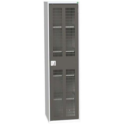 Dílenská skříň policová Bott Verso, drátěné dveře, 200 x 52,5 x 55 cm, 4 police, šedá-antracit