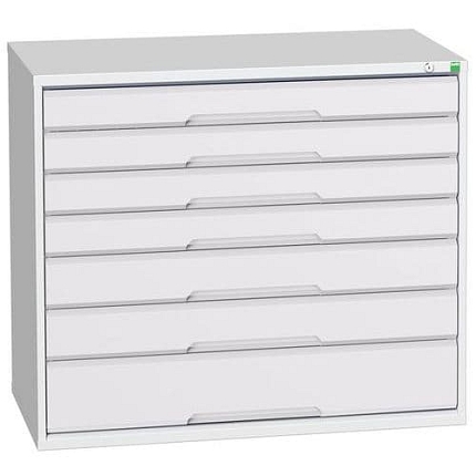 Dílenská zásuvková skříň Bott Verso, 90 x 105 x 55 cm, 7 zásuvek, šedá-šedá