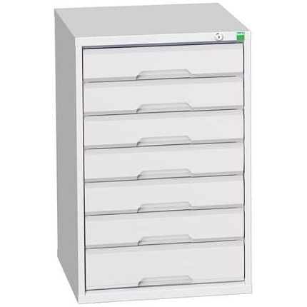 Dílenská zásuvková skříň Bott Verso, 80 x 52,5 x 55 cm, 7 zásuvek, šedá-šedá