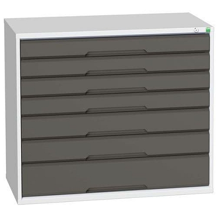 Dílenská zásuvková skříň Bott Verso, 90 x 105 x 55 cm, 7 zásuvek, šedá-antracit