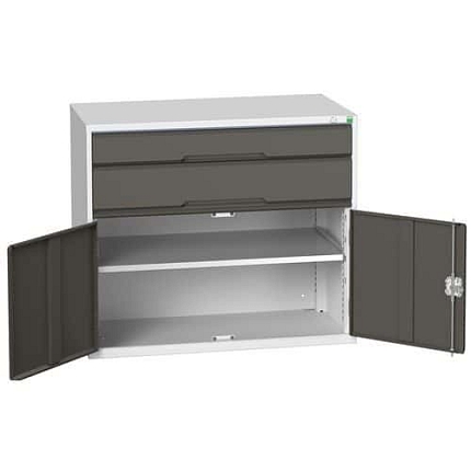 Dílenská zásuvková skříň Bott Verso, 90 x 105 x 55 cm, 2 zásuvky, 1 skříňka, šedá-antracit