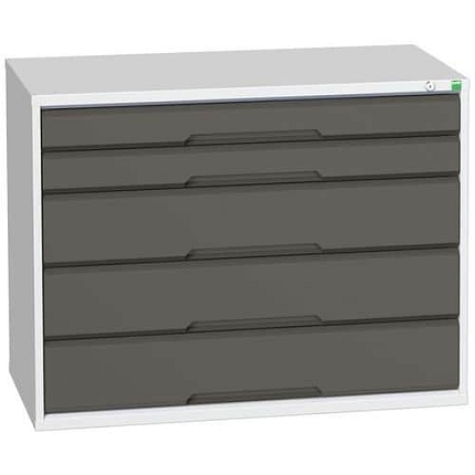 Dílenská zásuvková skříň Bott Verso, 80 x 105 x 55 cm, 5 zásuvek, šedá-antracit