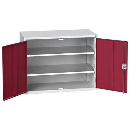 Dílenská skříň policová Bott Verso, 80 x 105 x 55 cm, 2 police, šedá-červená