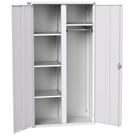 Kovová skříň pro údržbu Bott Verso, 200 x 105 x 55 cm, 4 police, šedá-šedá