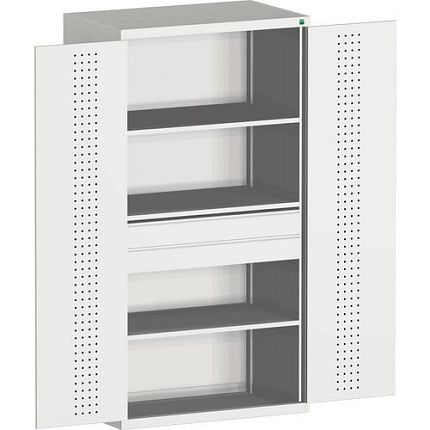 Dílenská skříň se zásuvkami Bott Cubio, 100 x 105 x 65 cm, 2 police, 1 zásuvka, šedá-šedá