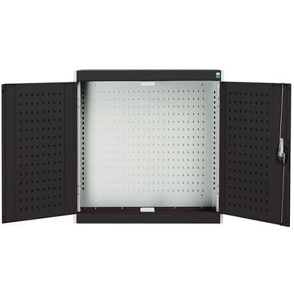 Závěsná skříňka Bott Cubio, zadní panel typu perfo, 100 x 105 x 32,5 cm, šedá-antracit