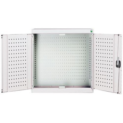 Závěsná skříňka Bott Cubio, zadní panel typu perfo, 100 x 105 x 32,5 cm, šedá-šedá