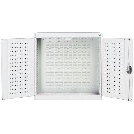 Závěsná skříňka Bott Cubio, zadní panel typu louvre, 100 x 105 x 32,5 cm , šedá-šedá