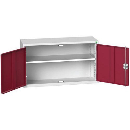 Nástěnná skříňka Bott Verso, 60 x 105 x 35 cm, šedá-červená