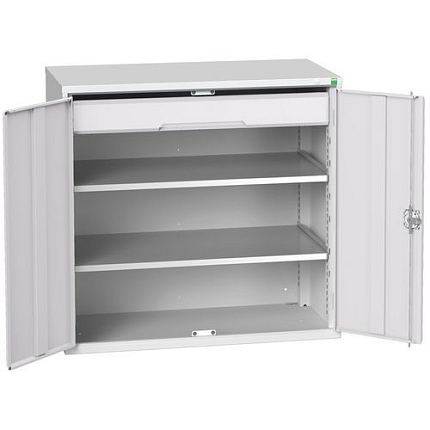 Dílenská skříň se zásuvkami Bott Verso, 100 x 105 x 55 cm, 2 police, 1 zásuvka, šedá-šedá