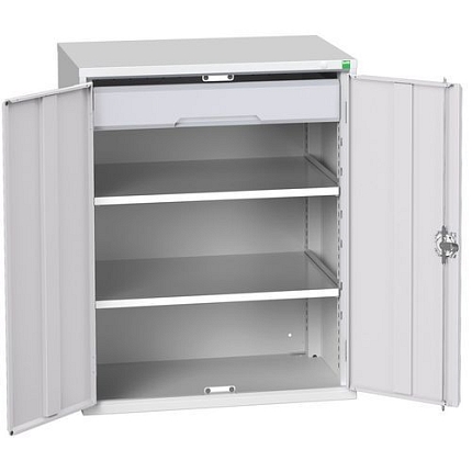 Dílenská skříň se zásuvkami Bott Verso, 100 x 80 x 55 cm, 2 police, 1 zásuvka, šedá-šedá